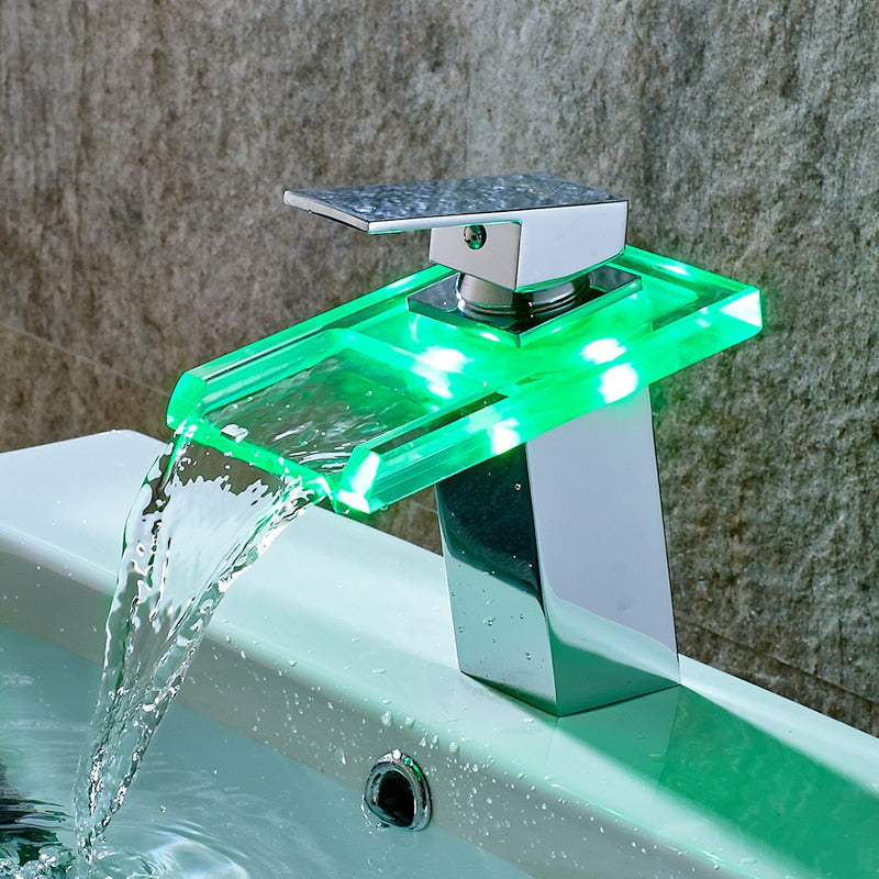 ArtZ® LED Waterfall Bathroom Faucet