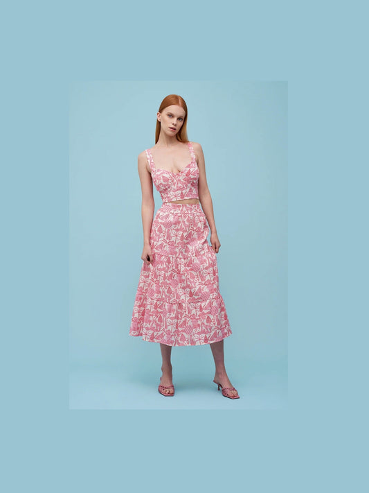 Women's Woven Skirt - Pink Toile
