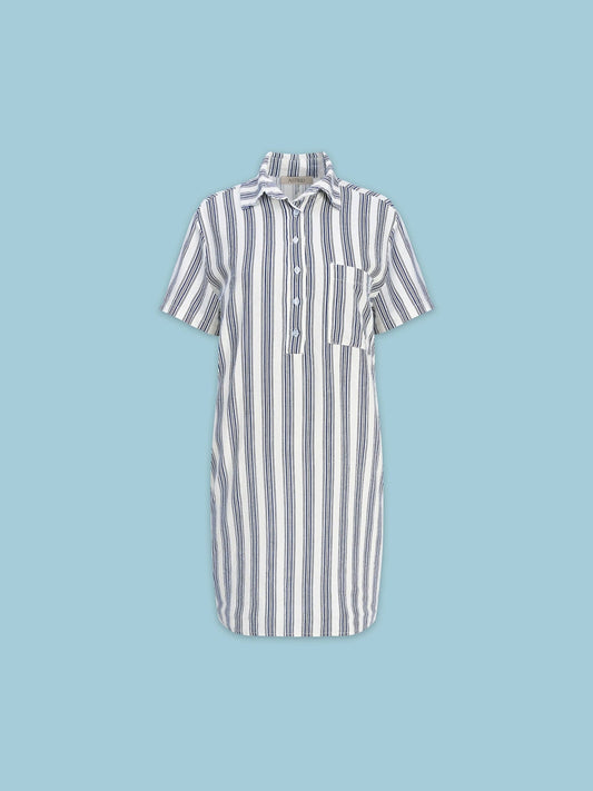 Women's Woven Dress - Navy Stripe