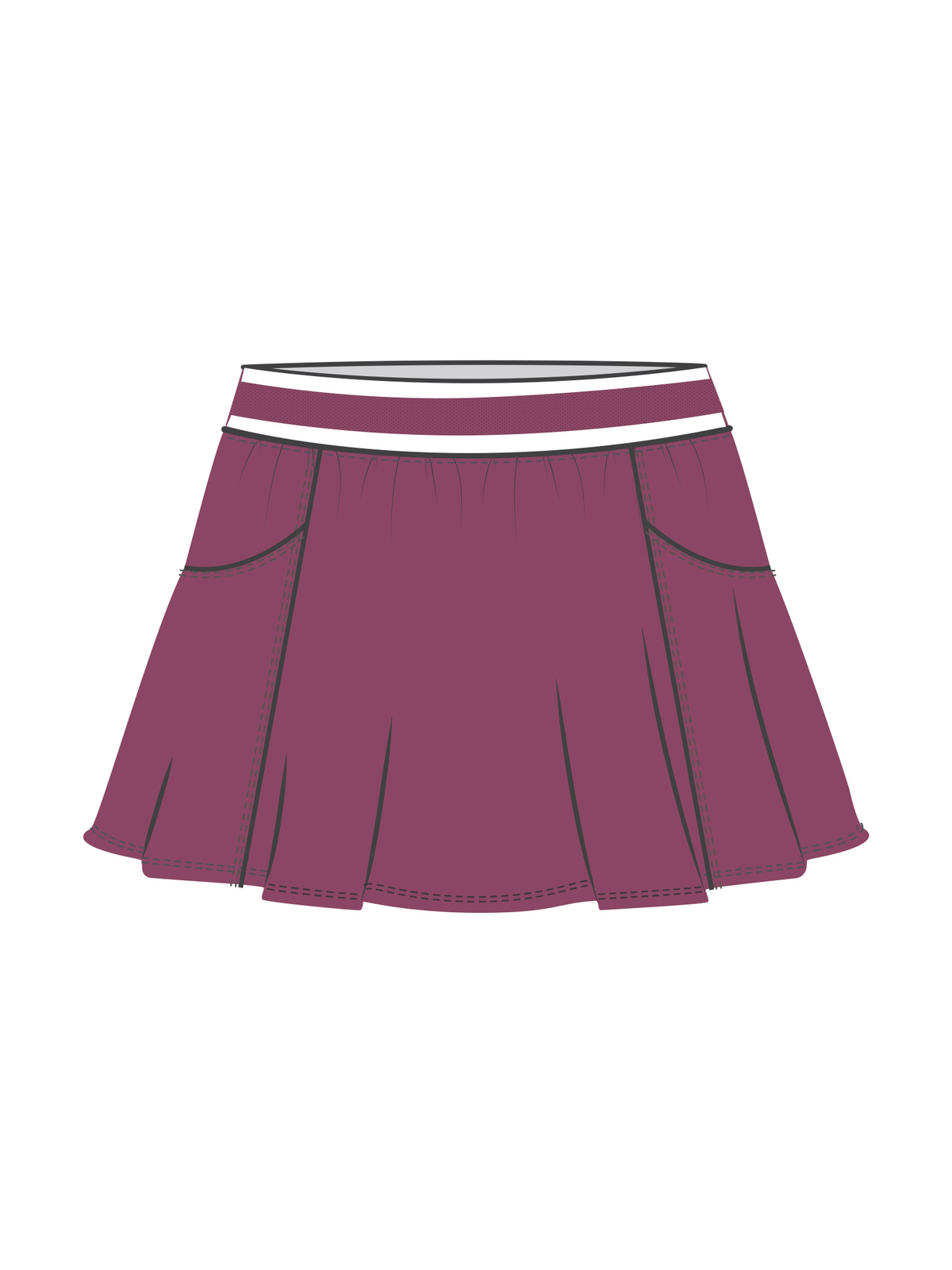 Flared Skort - Raspberry Coulis