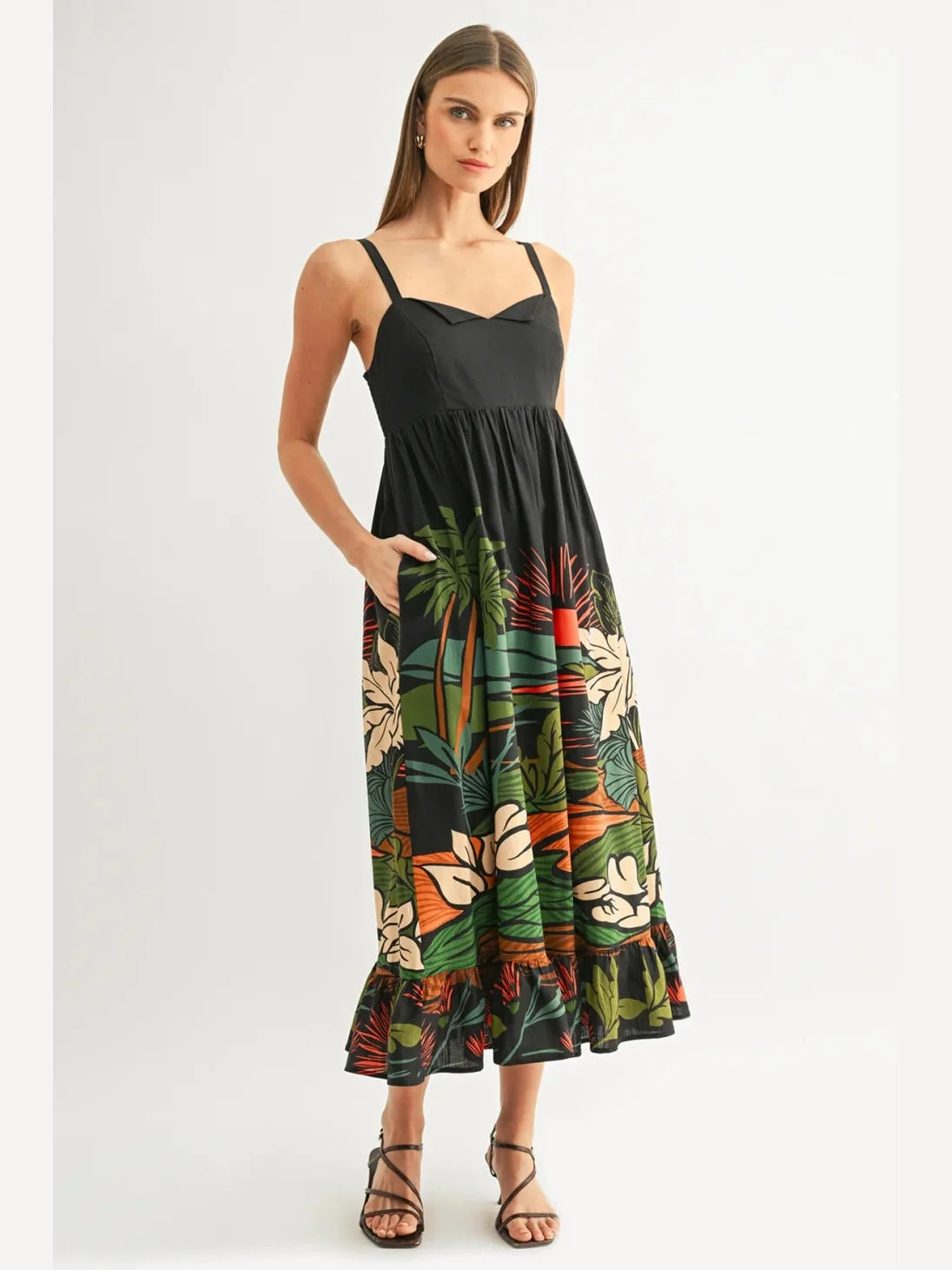 Ruffled Babydoll Maxi Dress