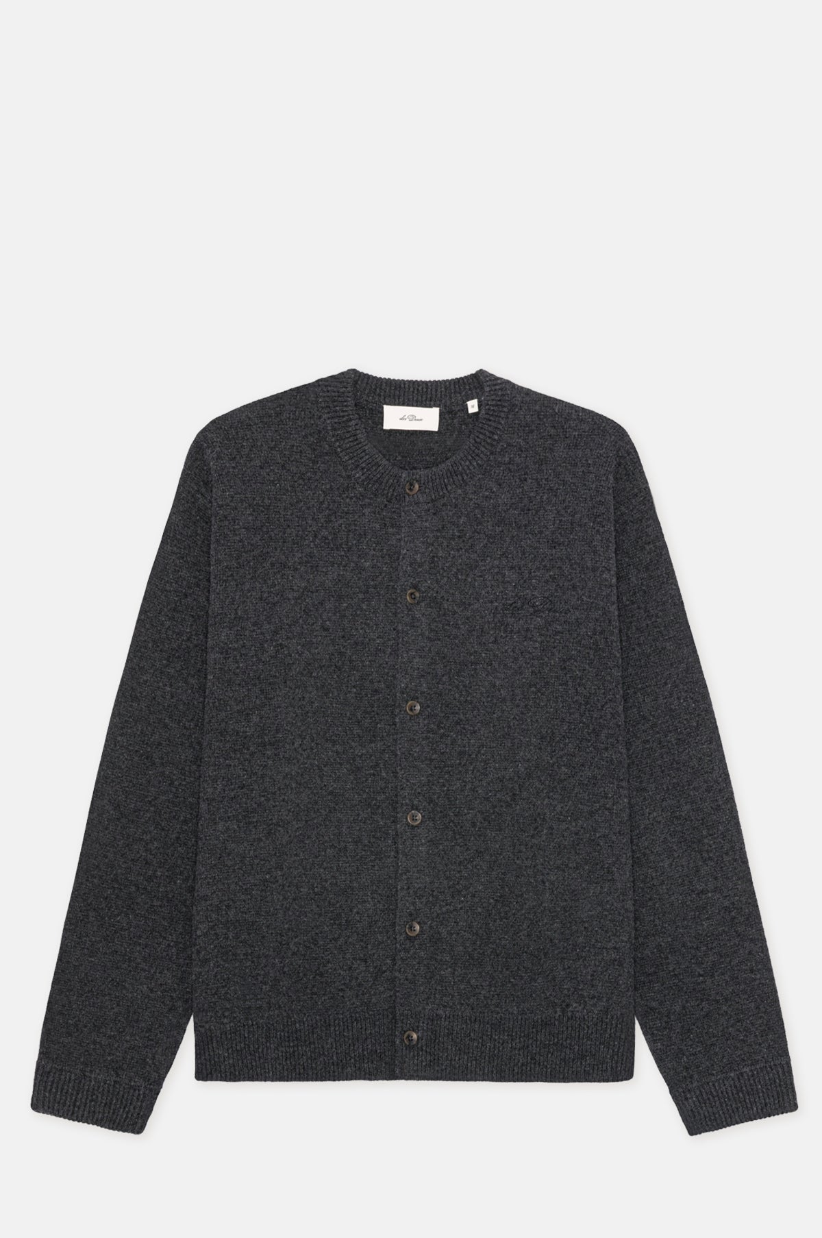 Knitted Roundneck Cardigan Charcoal Melange