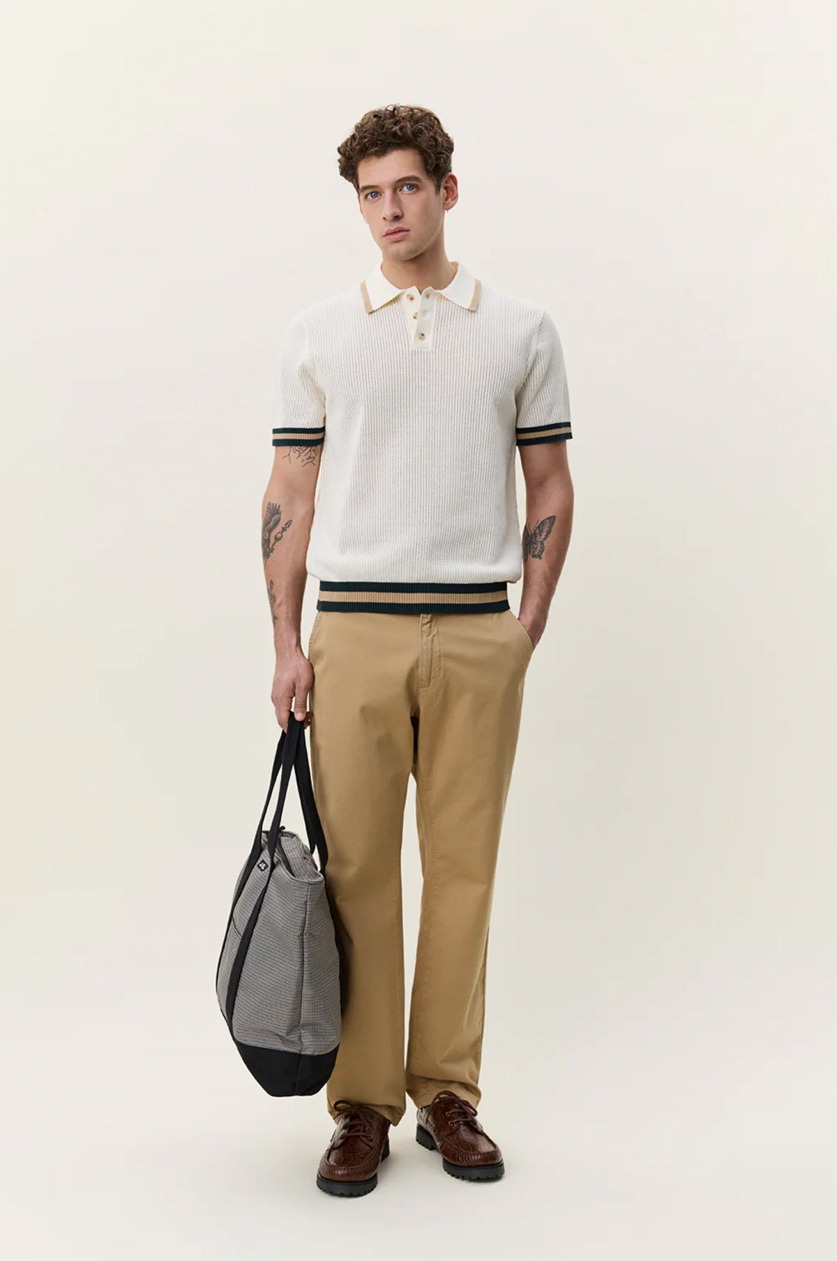 Lace Knitted Polo Eggnog White