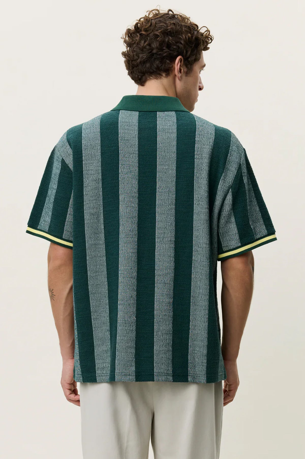 Stripe Jacquard Football Jersey Pine Green