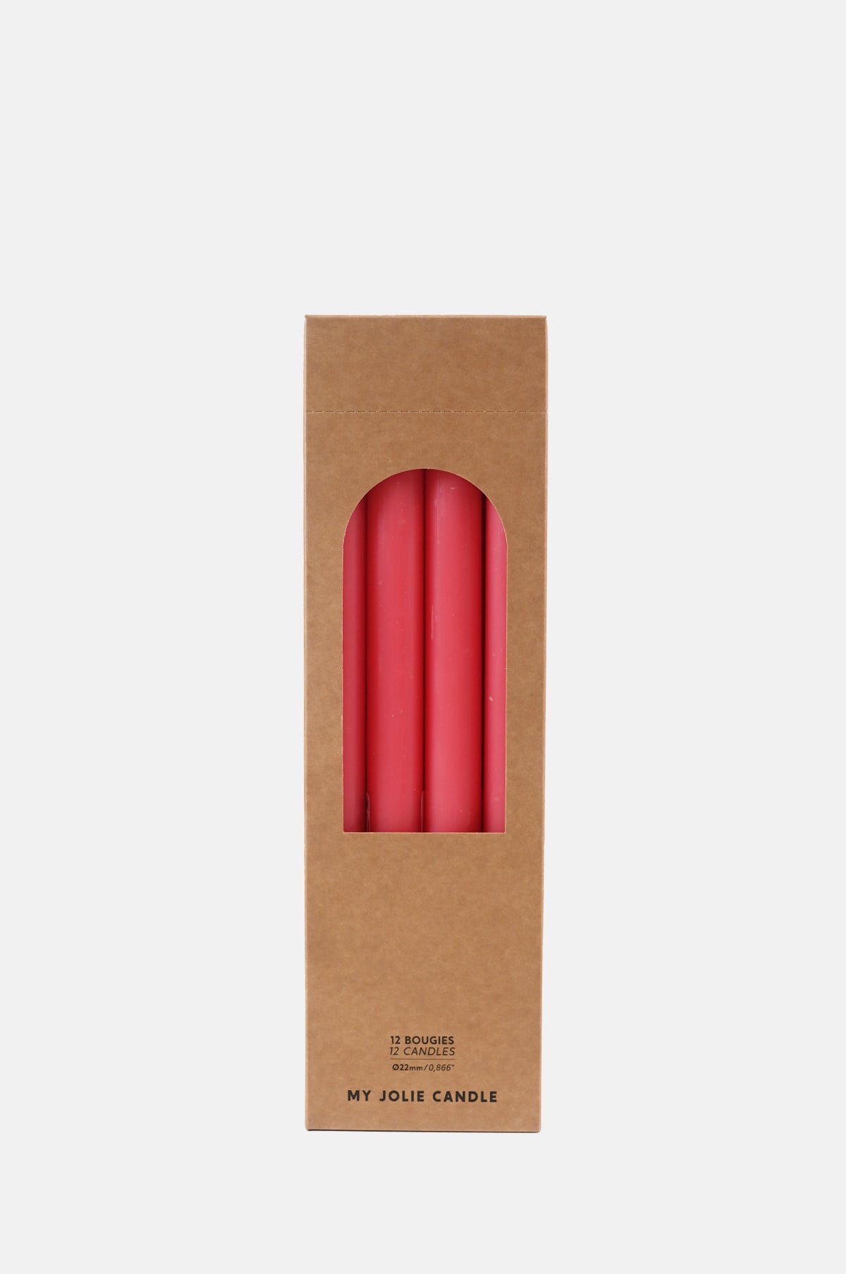 Box of 12 Dinner Candles Rose Clair