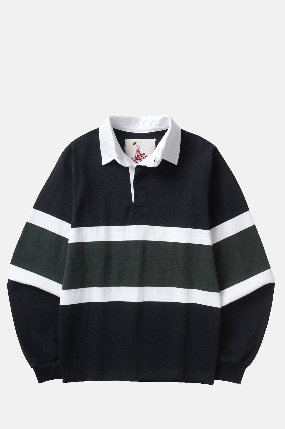 Classic Rugby Shirt Black Tri-Stripe