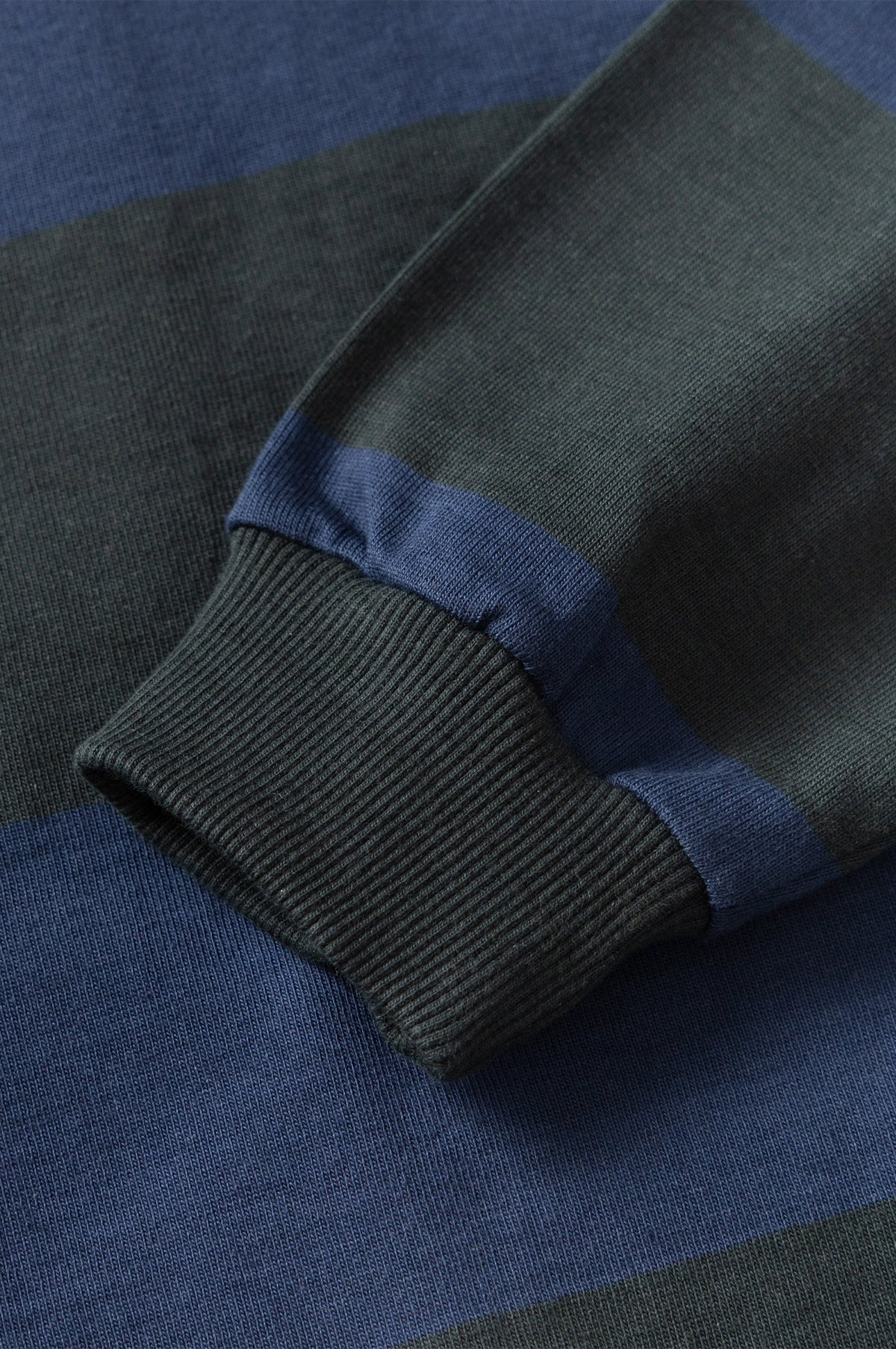 Classic Rugby Shirt Blue/Green Wide-Stripe