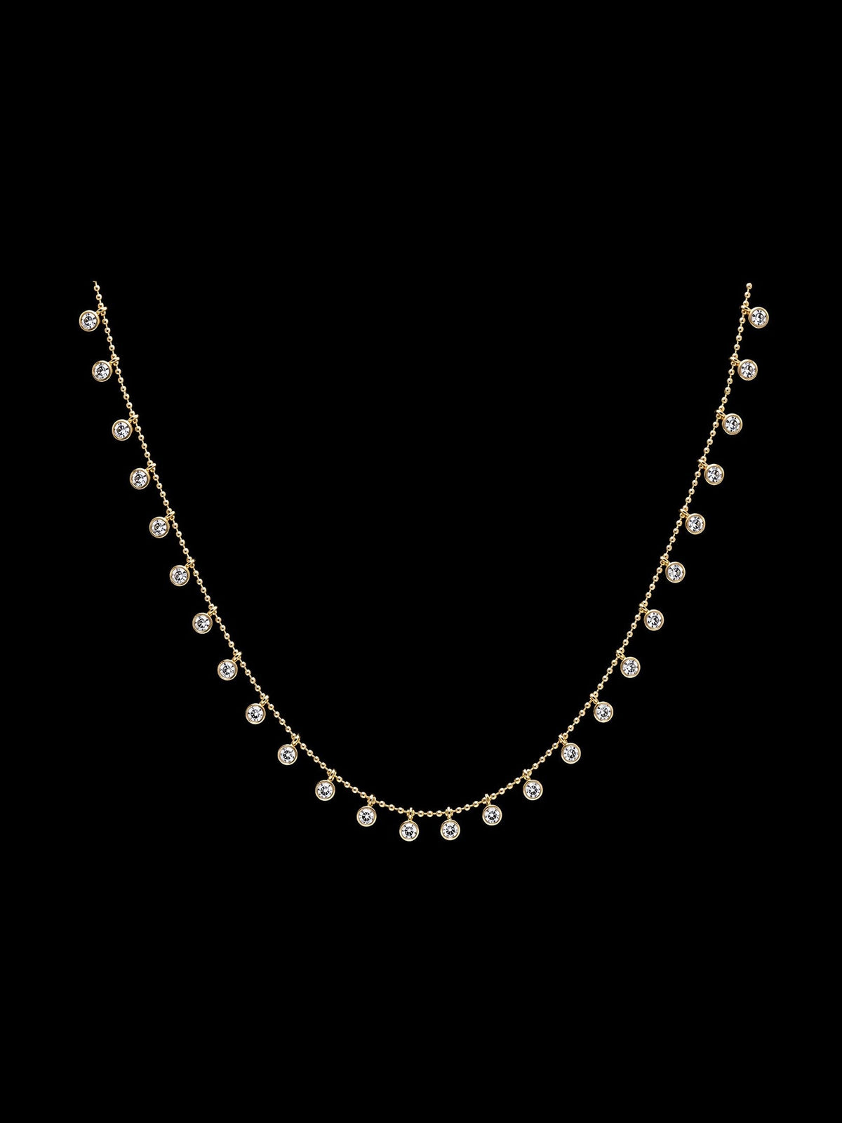 Matte Gold Necklace with Clear Dangle CZ