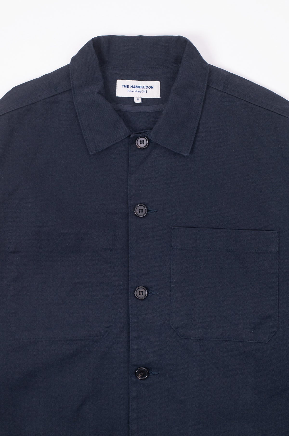 Barker Washed Herringbone Shirt Navy