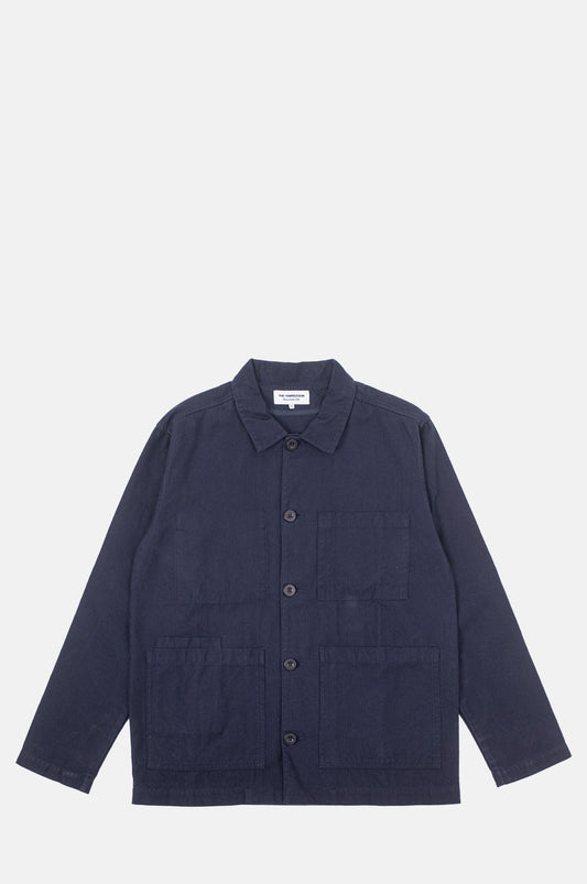 William Washed Herringbone Chore Jacket Navy