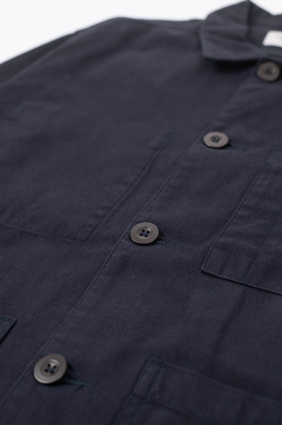 William Washed Herringbone Chore Jacket Navy