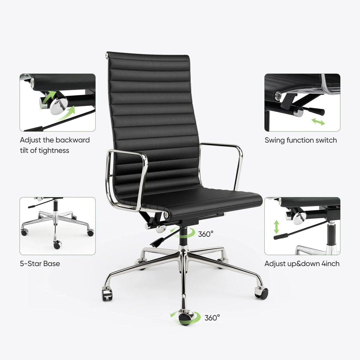 ArtZ® Nordic Design Leather Executive Office Chair