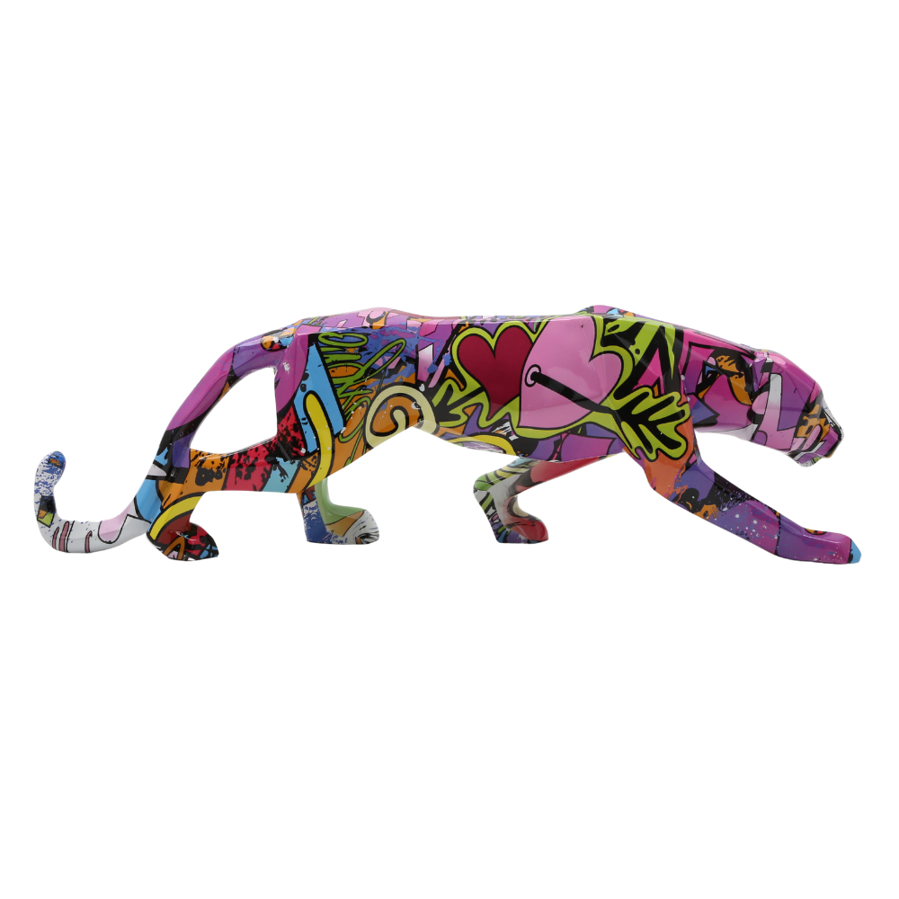 ArtZ® Graffiti Painted Panther Sculpture