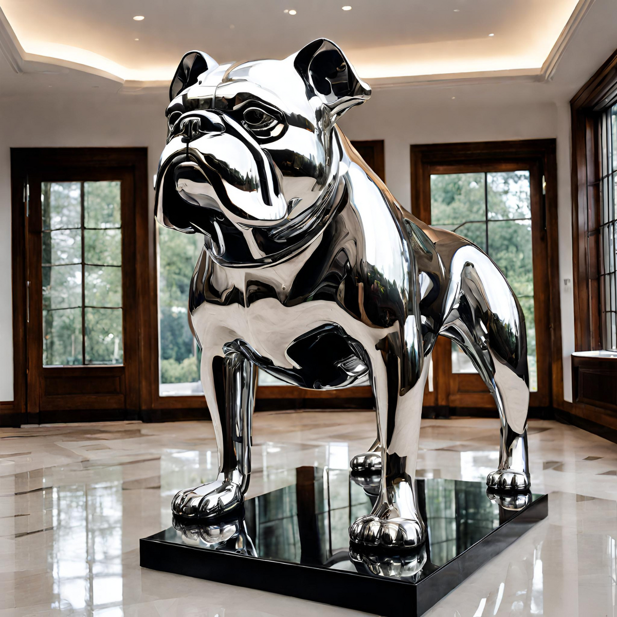 ArtZ® Stainless Steel Bulldog Sculpture