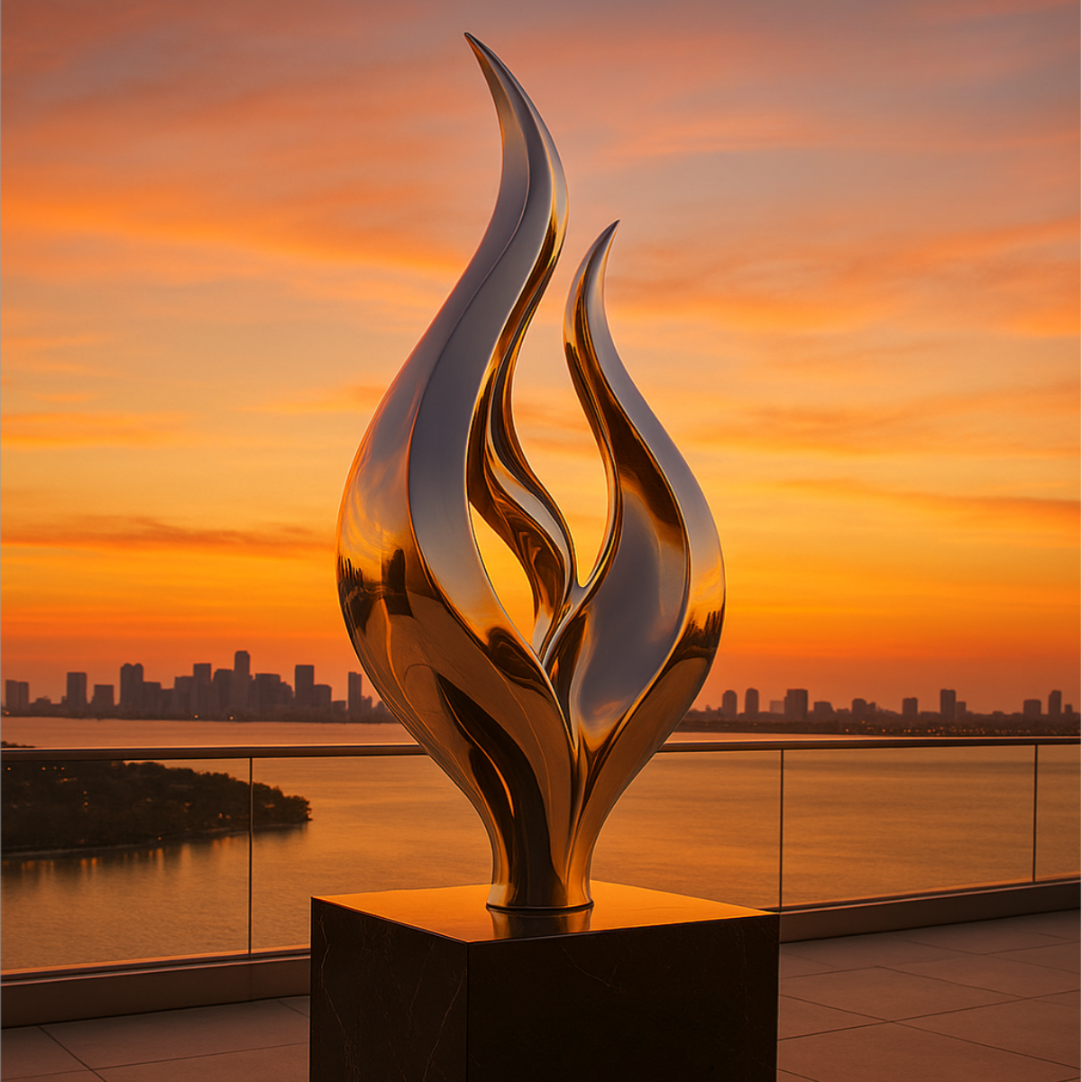 OSO Stainless Steel Inferno Flame Sculpture