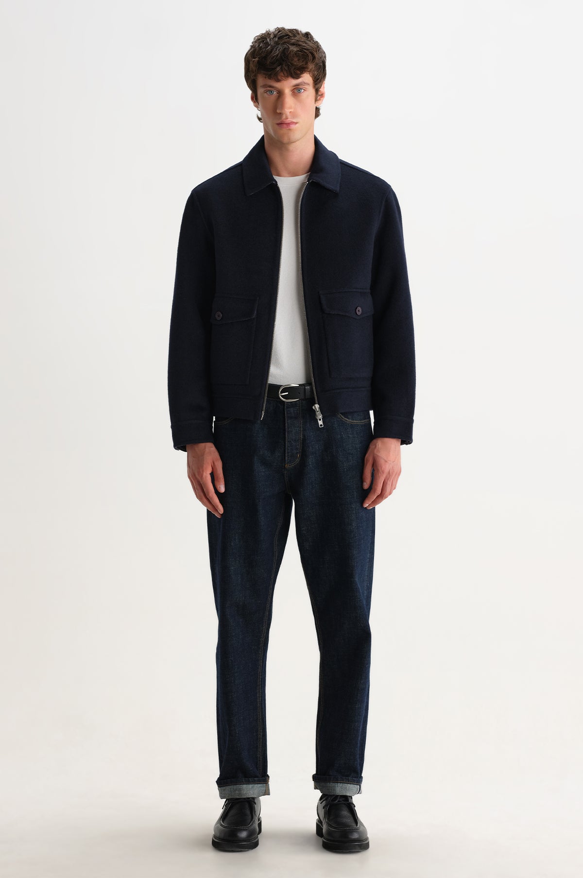 Hamblin Jacket Double Face Check Navy