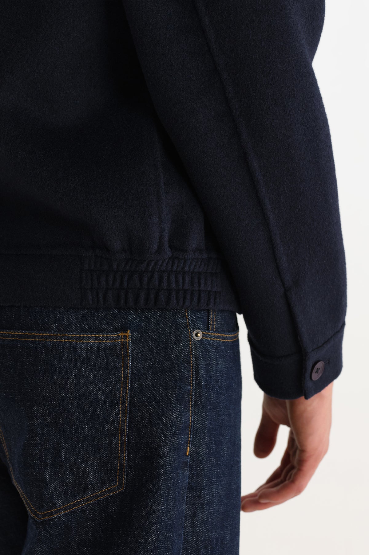 Hamblin Jacket Double Face Check Navy