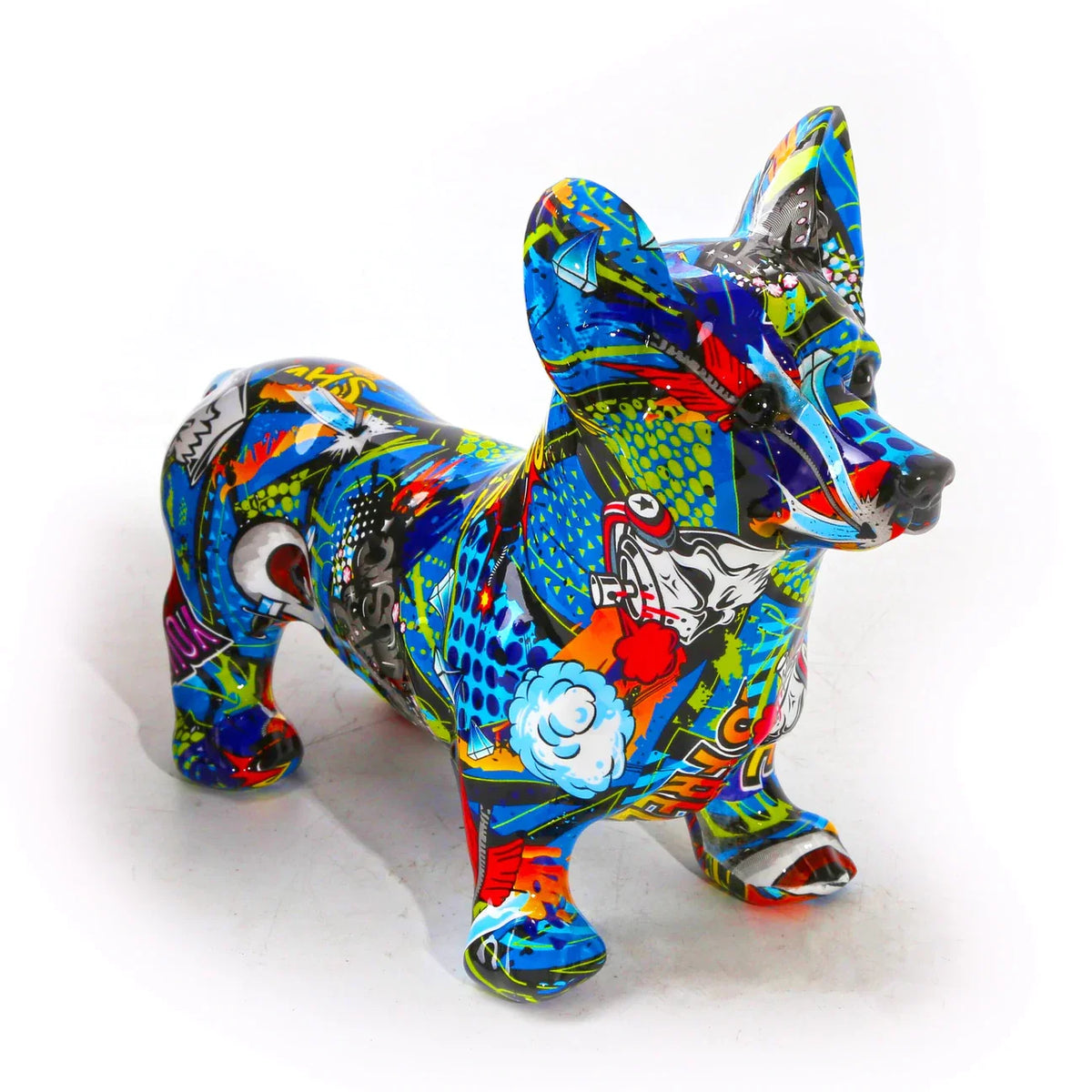 ArtZ® Corgi Graffiti Painted Statue