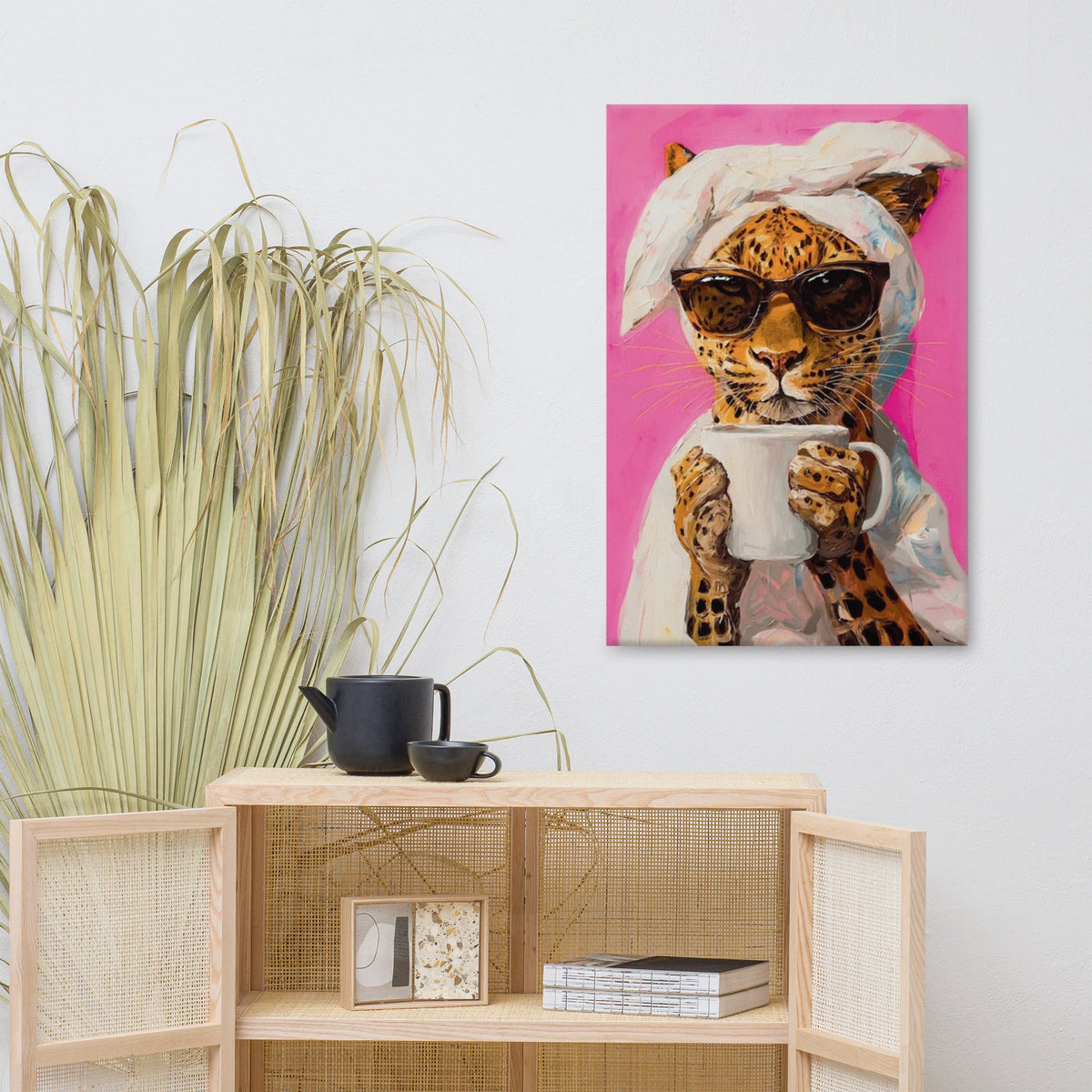 ArtZ® Coffee Tea Or Me Cougar Painting