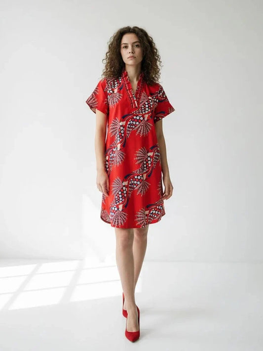 Alana Dress - Crimson Ascent