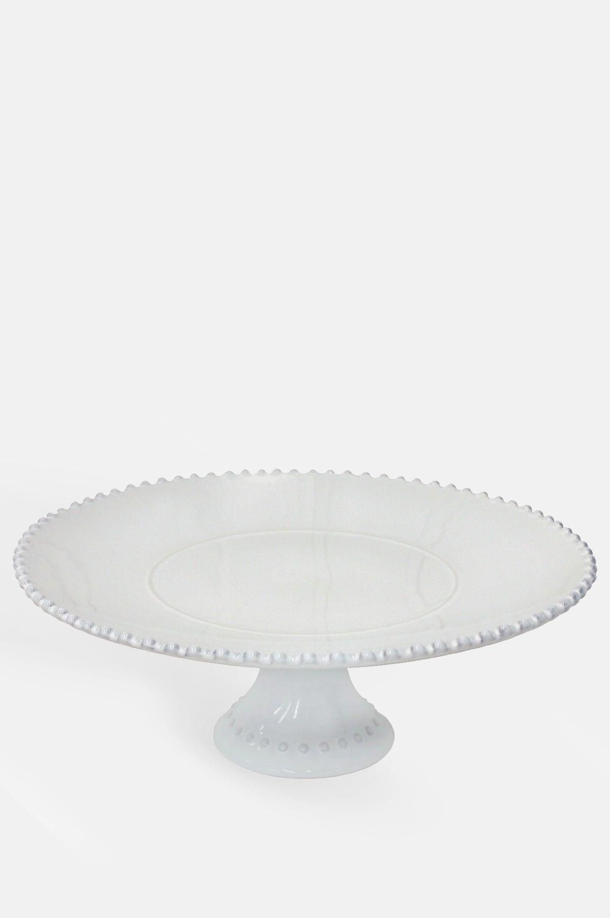 Pearl White Footed Plate 33cm