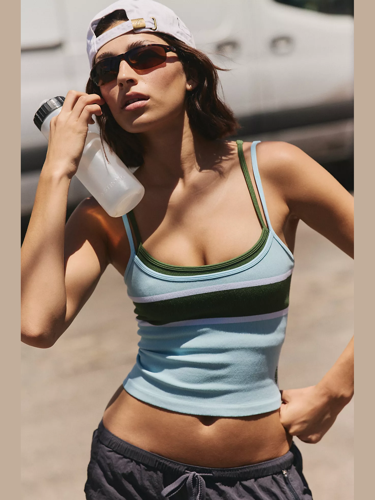 All Clear Striped Coastline Cami - Frosty Combo