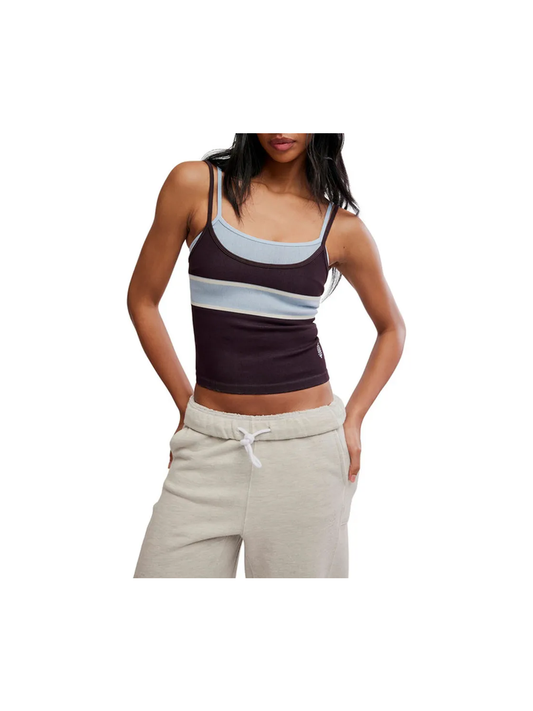 All Clear Striped Coastline Cami - Chocolate Combo