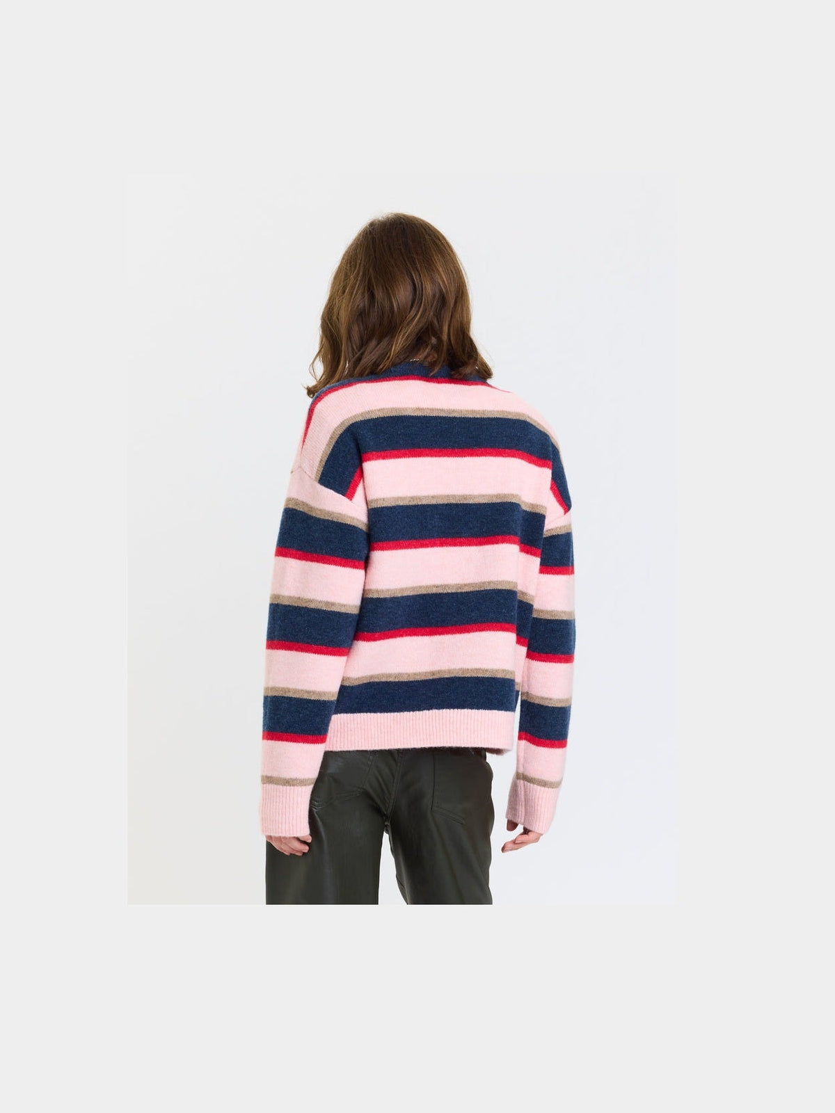 Carlyle Everyday Crew Neck Sweater - Coral Stripe