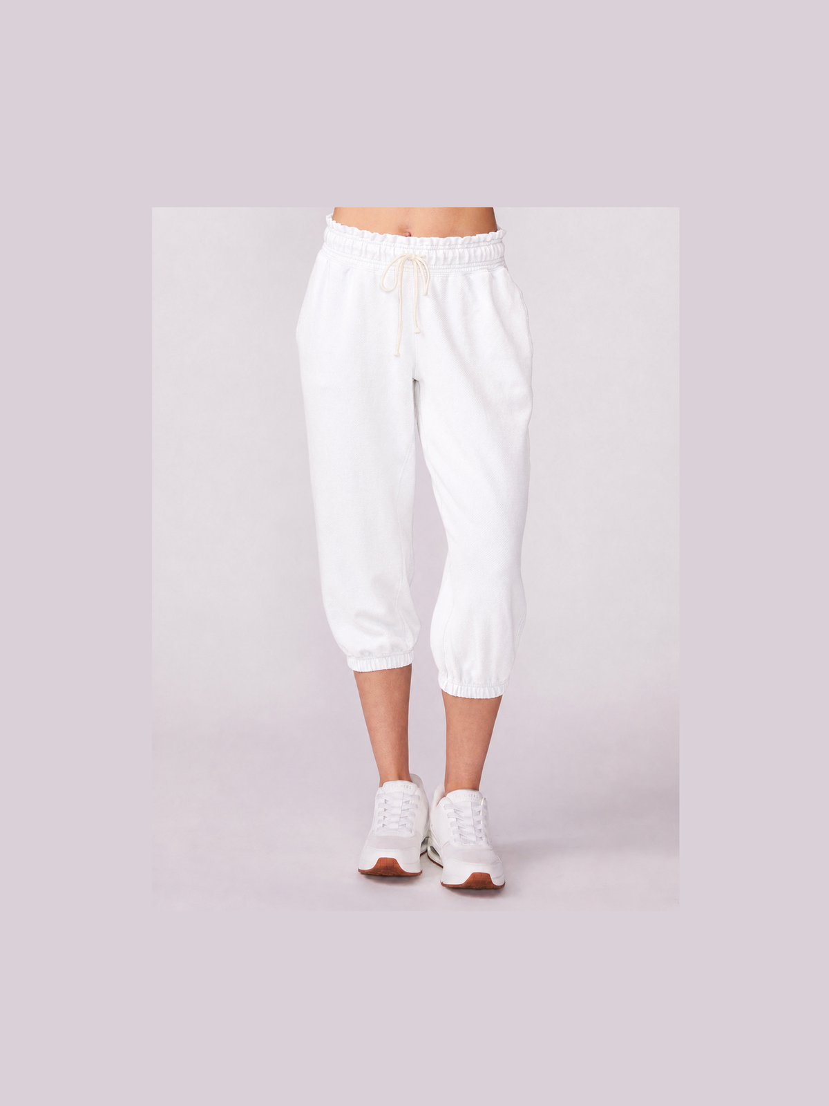 Cropped Jogger - White