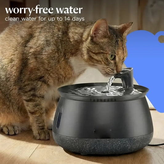 Wireless Cat Water Fountain with Filter, Quiet Pump & Automatic Water Circulation for Cats