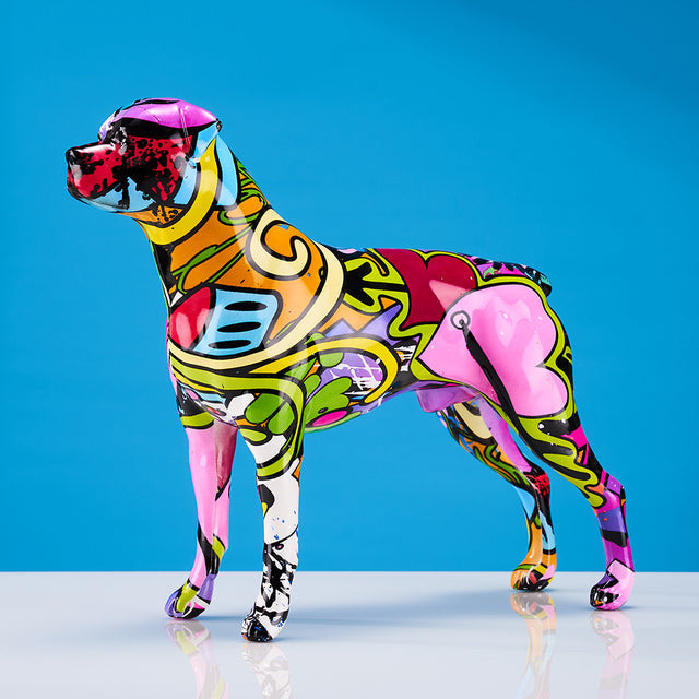 ArtZ® Rottweiler Graffiti Painted Statue