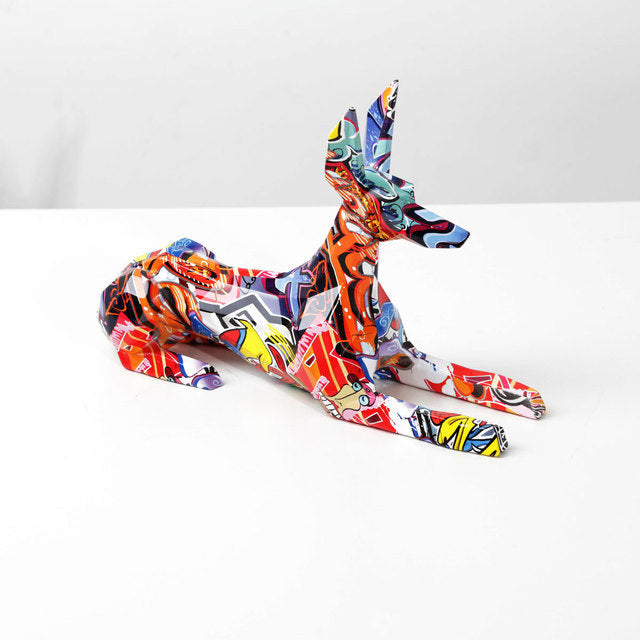 ArtZ® Doberman Pinscher Graffiti Painted Statue