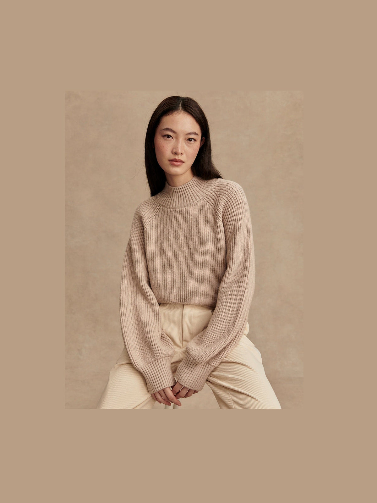 Martina High Neck Ribbed Sweater